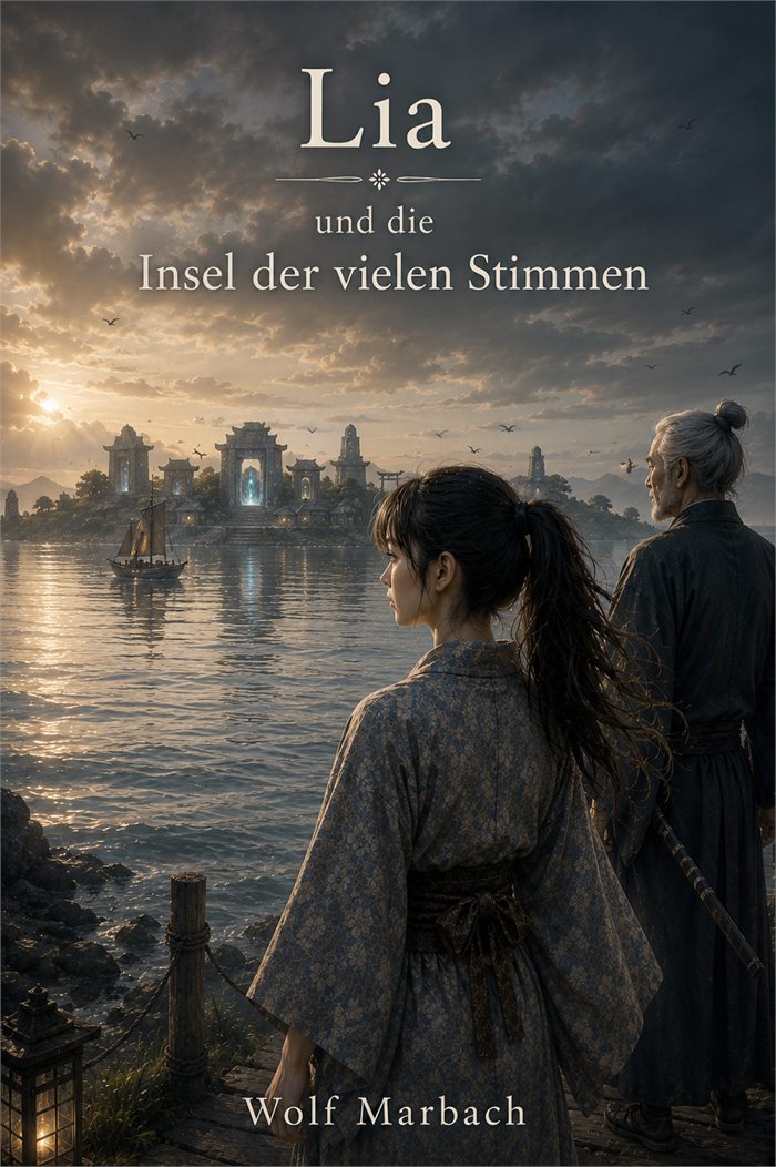 Atmosphärische Buchillustration aus der Welt der Lia-Saga